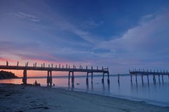 Old Pier At Sunset Royalty Free Stock Images