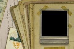 Old postcards and polaroid frame background royalty free stock photography Old postcards and polaroid frame background royalty free stock photography