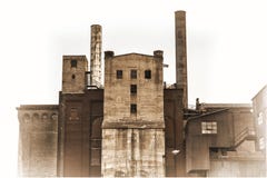 Old power plant building in sepia toning Stock Photography Old power plant building in sepia toning Stock Photography