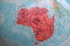 Old Print Map,terrestrial globe, Australia stock photo Old Print Map,terrestrial globe, Australia stock photo