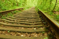 Old railway and green tunnel on background Royalty Free Stock Photo Old railway and green tunnel on background Royalty Free Stock Photo