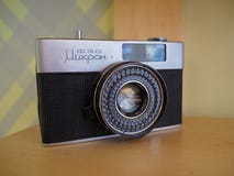 Old rare Soviet half-format camera FED-Micro stock image Old rare Soviet half-format camera FED-Micro stock image