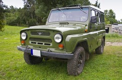 Old Russian Landrover UAZ Stock Photography