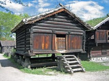 Old Scandinavian Barn Stock Photo