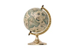 Old Style World Globe - Isolated on White Royalty Free Stock Image Old Style World Globe - Isolated on White Royalty Free Stock Image