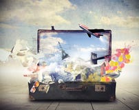 Old Suitcase Full Of Memories Stock Images