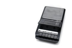 Old-time desktop type cassette recorder on white isolated background stock photos Old-time desktop type cassette recorder on white isolated background stock photos