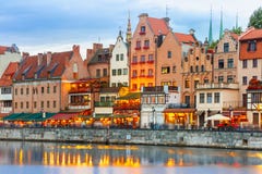 Old Town and Motlawa River in Gdansk, Poland royalty free stock photos Old Town and Motlawa River in Gdansk, Poland royalty free stock photos
