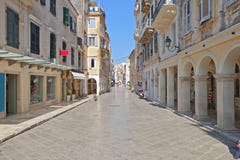 Old Town Of Corfu Island In Greece Stock Image