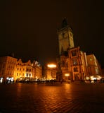 Old Town Square By Night Stock Images