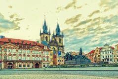 Old Town Square of Prague and its famous sights stock photos Old Town Square of Prague and its famous sights stock photos