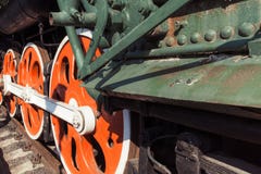 Historically train departs from the station to carry passengers on a long journey to a distant city stock image Historically train departs from the station to carry passengers on a long journey to a distant city stock image