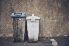 Old trash bins in Tokyo royalty free stock photos Old trash bins in Tokyo royalty free stock photos