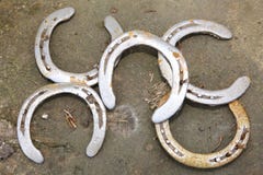 Old used horse shoes as fortune symbol stock photography Old used horse shoes as fortune symbol stock photography