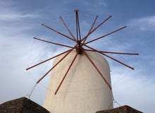 Windmill in Oia village on Santorini Island, Greece Royalty Free Stock Photo Windmill in Oia village on Santorini Island, Greece Royalty Free Stock Photo