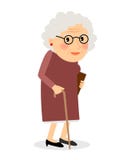 Old woman with cane royalty free illustration Old woman with cane royalty free illustration