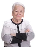 Old Woman With Crossed Hands Royalty Free Stock Image