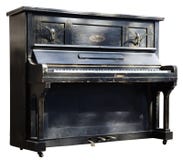 Old Wooden Black Vintage Piano Isolated On White Royalty Free Stock Photos