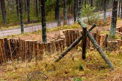 Old Wooden Trenshes In Latvia Royalty Free Stock Photo