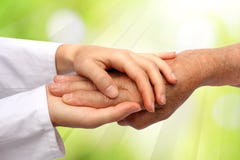 Old and young hand, nurse doctor stock photo Old and young hand, nurse doctor stock photo