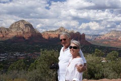 Older couple sightseeing