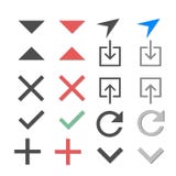 Olika symboler på ett vitt bakgrundsmeddelande som överförs symbol, nedladdningsymboler, plus symboler, negativ symboler royaltyfri illustrationer Olika symboler på ett vitt bakgrundsmeddelande som överförs symbol, nedladdningsymboler, plus symboler, negativ symboler royaltyfri illustrationer