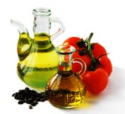 Olive Oil And Tomatoes Stock Photo
