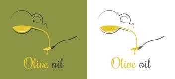 Olive oil drop. Pouring oil on spoon design background Stock Image Olive oil drop. Pouring oil on spoon design background Stock Image