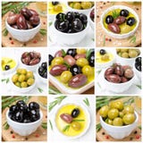 Olives, Spices And Olive Oil, Collage Royalty Free Stock Photography