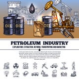Oljeindustri Infographics stock illustrationer Oljeindustri Infographics stock illustrationer