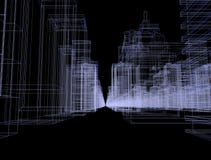 Ologramma senza cuciture 3D dell'estratto del ciclo rendere la rappresentazione di concetto della città con la matrice bianca e b illustrazione vettoriale Ologramma senza cuciture 3D dell'estratto del ciclo rendere la rappresentazione di concetto della città con la matrice bianca e b illustrazione vettoriale