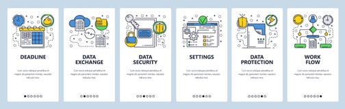 Onboarding οθόνες ιστοχώρου Ανταλλαγή στοιχείων, συγχρονισμός και προστασία Διανυσματικό πρότυπο εμβλημάτων επιλογών για τον ιστο ελεύθερη απεικόνιση δικαιώματος Onboarding οθόνες ιστοχώρου Ανταλλαγή στοιχείων, συγχρονισμός και προστασία Διανυσματικό πρότυπο εμβλημάτων επιλογών για τον ιστο ελεύθερη απεικόνιση δικαιώματος