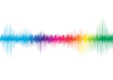 Onda sonora, equalizzatore, concetti musicali d'ardore di spettro, luce illustrazione vettoriale Onda sonora, equalizzatore, concetti musicali d'ardore di spettro, luce illustrazione vettoriale