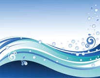 Ondas con las burbujas ilustración del vector Ondas con las burbujas ilustración del vector