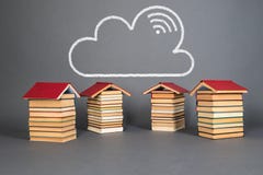 Onderwijsconcept met boeken als lente van kennis stock afbeeldingen Onderwijsconcept met boeken als lente van kennis stock afbeeldingen