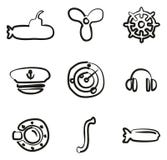 Onderzeese Pictogrammen Uit de vrije hand Royalty-vrije Stock Afbeeldingen Onderzeese Pictogrammen Uit de vrije hand Royalty-vrije Stock Afbeeldingen