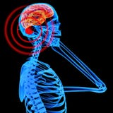 Ondes cérébrales d'affect de rayonnement de téléphones portables illustration stock Ondes cérébrales d'affect de rayonnement de téléphones portables illustration stock