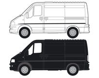 One Black And One White Van Royalty Free Stock Photo