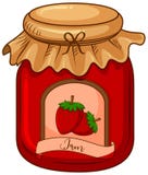 One Jar Of Strawberry Jam On White Background Stock Image One Jar Of Strawberry Jam On White Background Stock Image