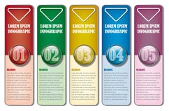 One Two Three Four Five, Progress colorful Icons for Five Steps. royalty free illustration One Two Three Four Five, Progress colorful Icons for Five Steps. royalty free illustration