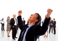 One Very Happy Energetic Businessman Royalty Free Stock Image One Very Happy Energetic Businessman Royalty Free Stock Image