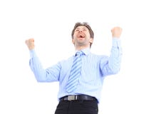One Very Happy Energetic Businessman Stock Photo One Very Happy Energetic Businessman Stock Photo