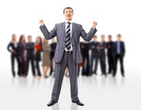 One Very Happy Energetic Businessman Stock Photography One Very Happy Energetic Businessman Stock Photography