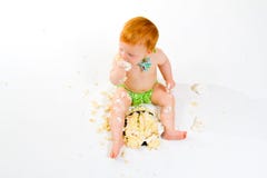 One Year Old Cake Smash stock photos One Year Old Cake Smash stock photos
