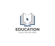 Online education logo template. Distance learning vector design