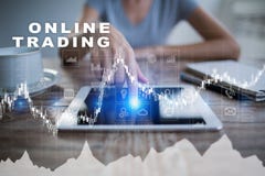 Online-handel internetinvestering Affärs- och teknologibegrepp arkivbild Online-handel internetinvestering Affärs- och teknologibegrepp arkivbild