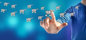 Online shopping with a man stock photography Online shopping with a man stock photography