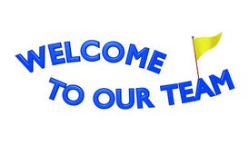 ONTHAAL AAN ONZE 3D Tekst van TEAM Blue - Wimpelvlag royalty-vrije illustratie ONTHAAL AAN ONZE 3D Tekst van TEAM Blue - Wimpelvlag royalty-vrije illustratie