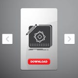 Ontwerp, App, Embleem, Toepassing, het Pictogram van Ontwerpglyph in Carousal het Ontwerp van de Pagineringschuif & Rode Download stock illustratie Ontwerp, App, Embleem, Toepassing, het Pictogram van Ontwerpglyph in Carousal het Ontwerp van de Pagineringschuif & Rode Download stock illustratie