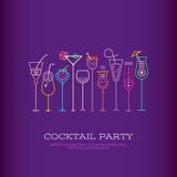 Ontwerp van de cocktail party het vectoraffiche vector illustratie Ontwerp van de cocktail party het vectoraffiche vector illustratie